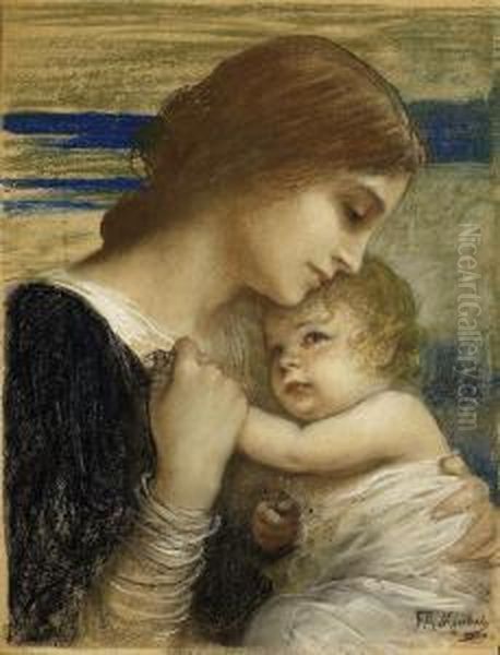 Mother And Child by Friedrich August von Kaulbach