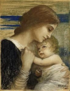 Mother And Child by Friedrich August von Kaulbach