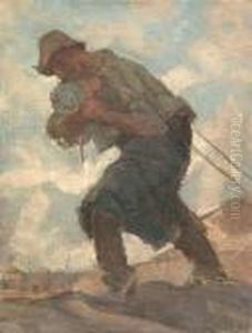 A Stone-breaker At Work by Friedrich von Keller