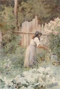 A Peasantwoman In Her Vegetable Garden