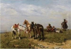 Resting Cossaks by Bodhan Von Kleczynski