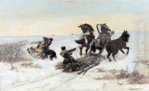 Sledge Attacked By Wolves by Bodhan Von Kleczynski