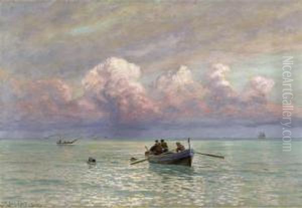 Fishermen At Sea Near Bodighera - view 1