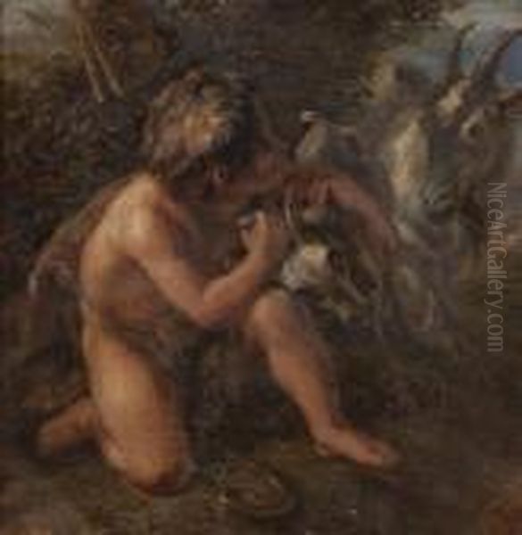 Boy With Goat - view 1