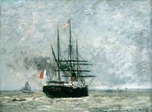 Leaving Port by Eugene Boudin