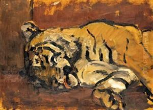 Schlafender Tiger by Leo Von Konig