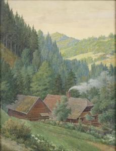 Steirischelandschaft Mit Gehoft by Hermann Reichsfreih. Von Konigsbrunn