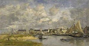 Trouville Harbour by Eugene Boudin