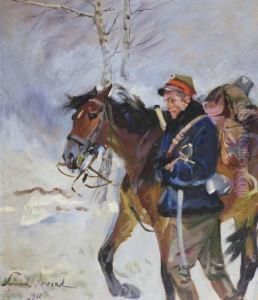 Ulan Z Koniem by Wojciech Von Kossak