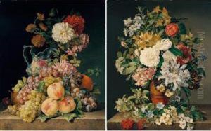 Stilleben Mit Blumen & Stilleben Mit Obst Und Blumen, A Pair by Pauline Von Koudelka-Schmerling