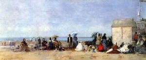 Strand in Trouville by Eugene Boudin