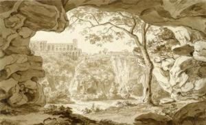 Waterfalls At Tivoli by Franz Gerhard Von Kugelgen