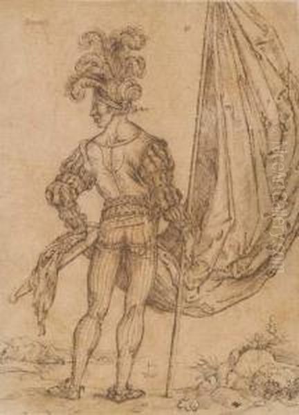 A Standard-bearer Seen From Behind - view 1
