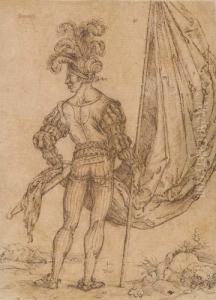 A Standard-bearer Seen From Behind by Hans Suss von Kulmbach