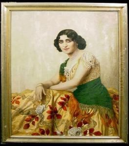 A Portrait Of A Lady by Ludwig Von Langenmantel