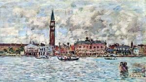 Piazzetta San Marco in Venedig by Eugene Boudin