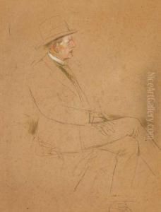 Sitzender Herr Nach Rechts (helmut Graf Moltke) by Lenbach Franz Von