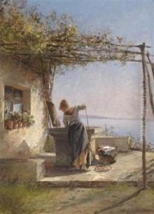Washer Girl By The Well by Leo Von Littrow