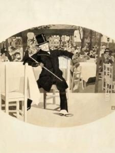 Der Vornehme Herr Im Biergarten by Mila Von Luttich