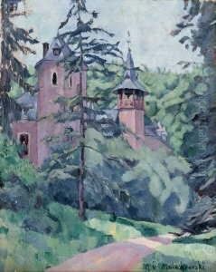 Schlospark Dilborn (renteigebaude Mit Weg Und Tanne) by Marie Von Malachowski-Nauen