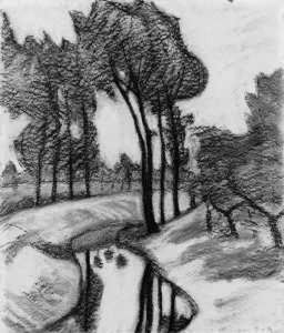 Fluslandschaft Mit Baumen by Marie Von Malachowski-Nauen