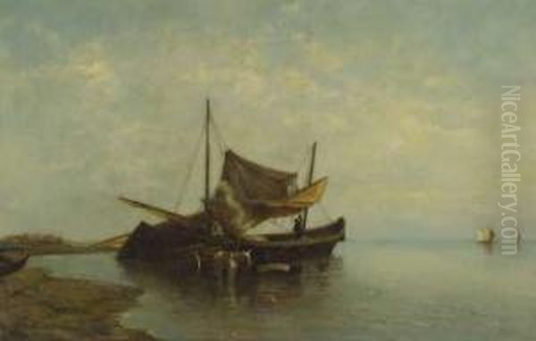 Strand Mit Fischerboot Und Pferdefuhrwerk - view 1