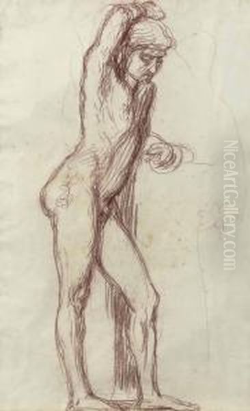 Study Of A Male Figure, In Half Profile - view 1
