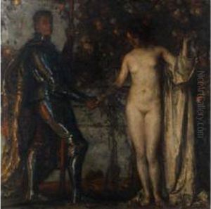 Adam Und Eva In Modernerauffassung by Carl von Marr