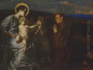 Maria Mit Dem Kind Und Anbetendem Franziskanermonch by Carl von Marr