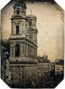 Vue Des Tours De Saint-sulpice Depuis L'atelier Du Photographe by Friedrich Von Martens
