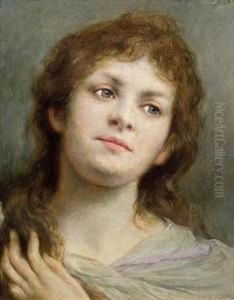 "sehnsucht" (madchenportrat) by Gabriel Cornelius Von Max