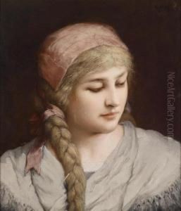 Portrait Of A Youngwoman With Blond Hair by Gabriel Cornelius Von Max
