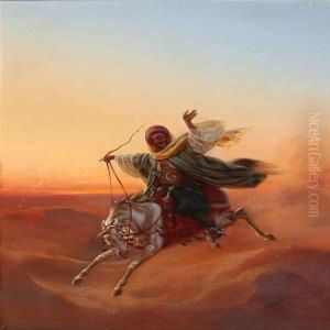 Bedouin On Horseback In The Evening Sun