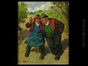 Feucht-frohliche Bauern Auf Dem Heimweg by August Von Meissl