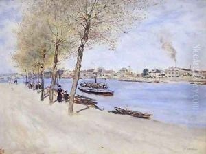 The Villefranche Harbor by Eugene Boudin