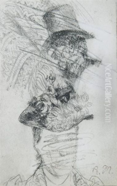 Deux Etudes De Tetes Et Tissus - view 1