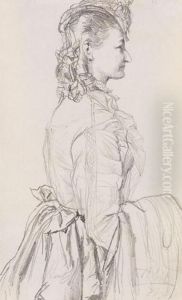 Bildnis Einer Frau Im Profil by Adolph von Menzel