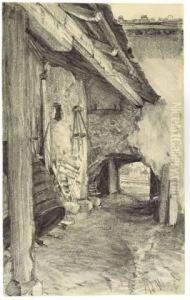Alter Hof by Adolph von Menzel