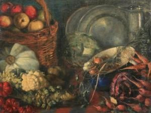 Still Life With Fresh Fruit And Vegetables by Ferdinand Von Mirwald