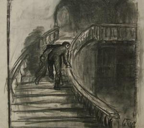 Treppe Steigender Mann (buhnenentwurf ?) - view 1