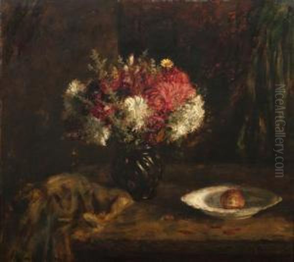 Still Life With Red And White Flowers - view 1