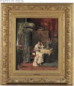 Lesende Frau by Mihaly Munkacsy