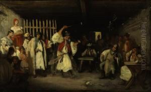 Performance In A Tavern by Mihaly Munkacsy