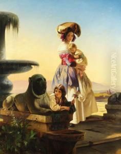 Junge Mutter by Timoleon Carl Nehf Von Neff