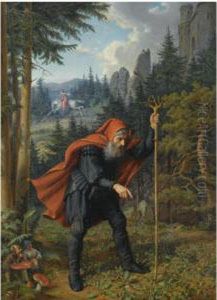 Rubezahl, The Mountain Spirit Of The Giant Mountains, Along The Border Between Poland And The Czech Republic by Theobald Reinhold von Oer