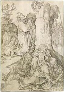 Christ On The Mount Of Olives. by Wenzel Von Olmutz