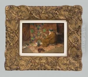 Orientalischer Maler Im Interieur by Rudolf Otto Von Ottenfeld