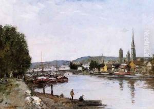 Rouen View over the River Seine 1895 by Eugene Boudin