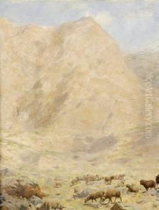Bergers Dans Les Alpes Italiennes Panneau Renforce by Rudolf Otto Von Ottenfeld