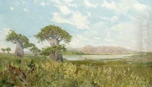 Weite Sudliche Landschaft by Heinrich Carl F. Von Pechmann